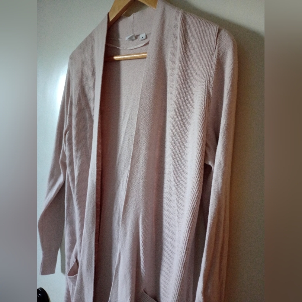 Gap Light Dusty Rose Open Front Cardigan Kimono With Pockets Size Medium - Picture 8 of 14
